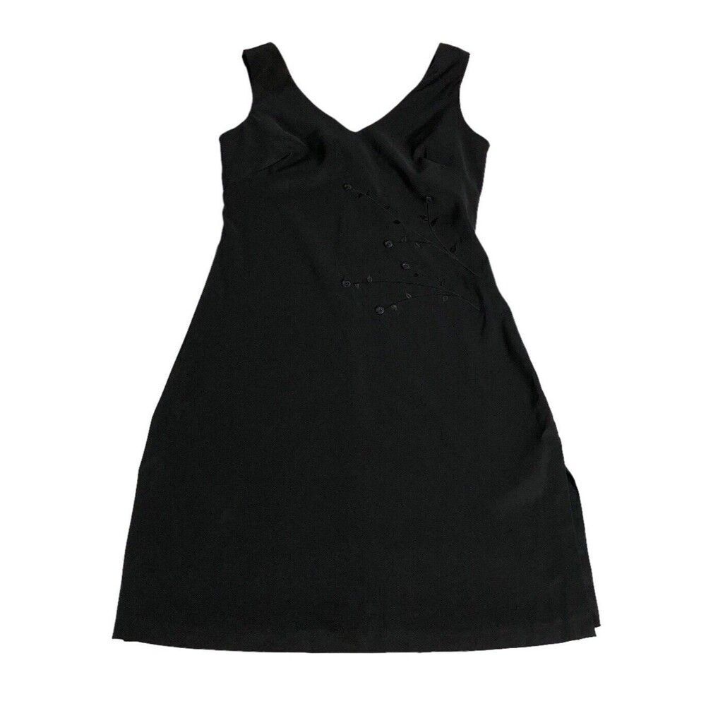 Vintage Rampage Dress‎ Womens 3 Black Floral Sheath Goth Witchy Romantic 90s Y2K
